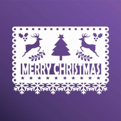 PAPEL PICADO MERRY CHRISTMAS 20X14 STSM117