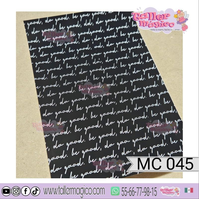 CROMO LETRAS BLANCAS FONDO NEGRO MC 045