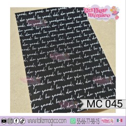 CROMO LETRAS BLANCAS FONDO NEGRO MC 045