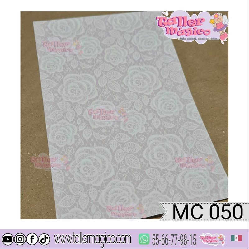 CROMO ENCAJE DE ROSAS ROSA MC 050