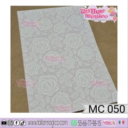 CROMO ENCAJE DE ROSAS ROSA MC 050