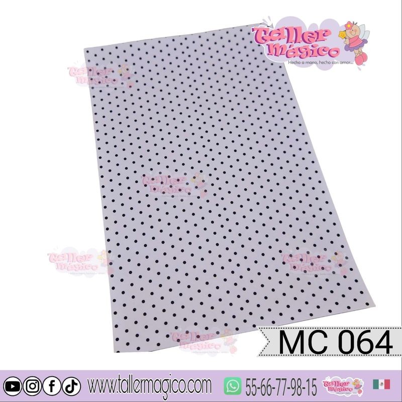 CROMO FONDO ROSA PUNTITO NEGRO MC 064