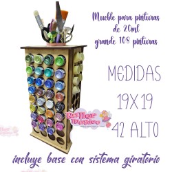 MUEBLE GIRATORIO PARA PINTURAS DE 20ML GRANDE 108 PINTURAS