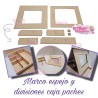 Marco espejo y divisiones caja paches